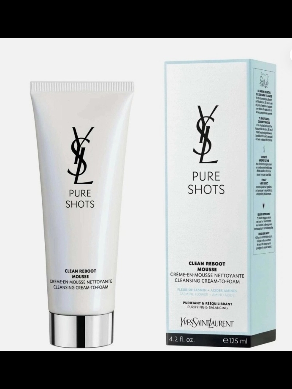Yves Saint Laurent Pure Shots Clean Reboot Mousse - White & Light Blue Accents